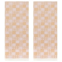 REGALWOVEN Waffle Hand Towels Set of 2 Checked Pattern Absorbent Soft Decorative Towel for Bathroom Yellow 13" x 28"