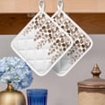 thumbnail image 2 of Brown Eucalyptus Leaves Pot Holders for Kitchen Heatproof Potholder, 3 Pack Watercolor Floral Leaf Plants Hot Pads Multipurpose Oven Pads Cloth Potholders Trivet for Cooking Baking, 2 of 8