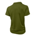 thumbnail image 6 of Dresfit Polo Quarter Zip Shirts for Men Short Sleeve Big and Tall Collared Tees 2026 Summer Breathable Business Shirt Chest Pocket Lightweight Work T-Shirt Army Green M, 6 of 6