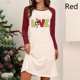 thumbnail image 2 of Vestido suelto informal de manga larga con estampado navideño y cuello redondo para mujer Fridja  nbo1108, 2 of 6