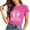 yue866-01-Hot Pink, variant on KHONTS Breast Cancer Awareness T-Shirt for Women Pink Ribbon Crew Neck Tees Graphic Short Sleeve Tops 05-Hot Pink XS