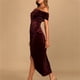 thumbnail image 3 of Vestido de terciopelo con un hombro al descubierto para mujer - Poliéster y spandex, elegante para la noche y la playa, 3 of 8