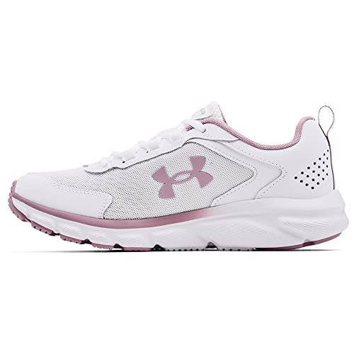 Under Armour Women's Charged Assert 9 Running Shoe, White(113)/Mauve Pink, 10.5