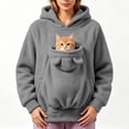thumbnail image 2 of UOCUFY Pet Pouch Hoodie for Women Cat Dog Carrier Hoodies Carrying Pet Pocket Grey,Size XL, 2 of 9