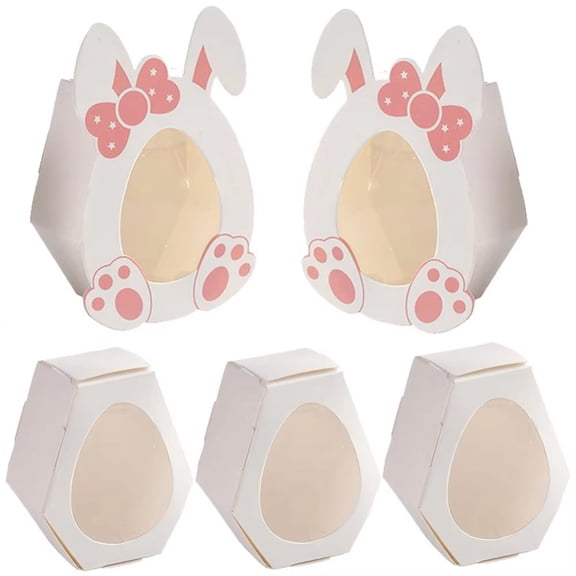 Jiibva 10 Pcs Cute Bunny Party Favor Boxes Goodie Gift Boxes for Easter, Easter Rabbit Candy Treat Boxes for Easter Rabbit Theme Birthday Party Supplies