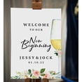 thumbnail image 2 of Darling Souvenir MADE WITH LOVE Personalized Welcome Sign/ Banner, Welcome To Our New Beginning Custom Wine Glass With Flowers Wedding, Engagement Party Sign - 18x12, 2 of 5