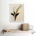 thumbnail image 2 of Cala Lily Lilies Flower Abstract Minimalist Painting Cream Emerald Green Mustard Art Print Framed Poster Wall Decor 12x16 inch, 2 of 5