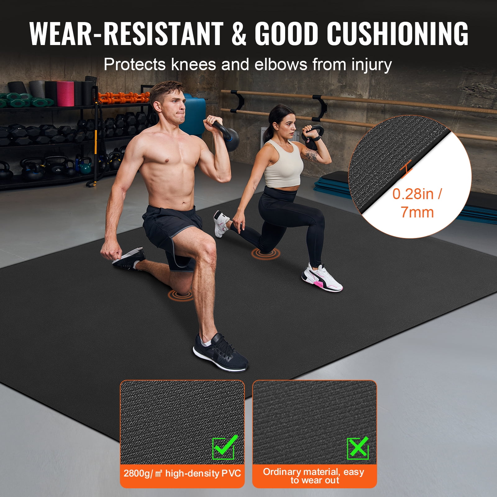 KFFKFF Large Yoga Mat,9x6ft Durable Non-Slip Fitness Mat, Universal Exercise Mat for Both Genders, Includes Bag & Strap, Ideal for Home Yoga, Pilates & Floor Exercises