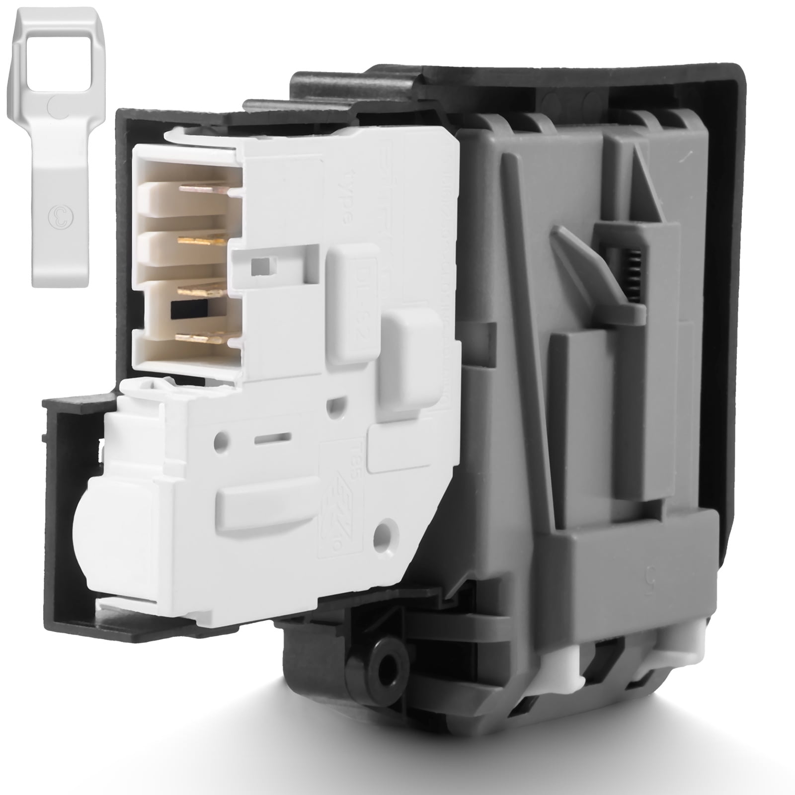 Kit Blocco Coperchio Per Lavatrice GE E Hotpoint: Include Interruttore WH01X27954, Fermo WH02X24399 E Lunetta WH01X24381. Ricambi Originali Compatibili. - 2
