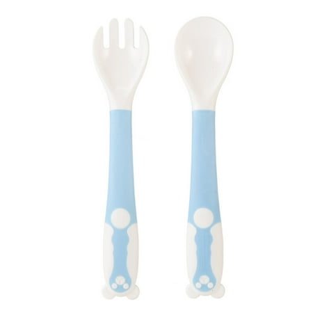 

Dinnerware Sets Baby Cutlery Easy Grip Heat-Resistant Twistable Self Feeding Learning Spoon Fork