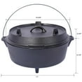 thumbnail image 4 of Pre-Seasoned Cast Iron Dutch Oven & Skillet Lid Combo for Camping, 4.5 Quart - Outdoor Cooking pot w/ Leg Base - BBQ Campfire Cookware - Safety Lifter & Handle Versatile, Portable Kitchen Gear, 4 of 14