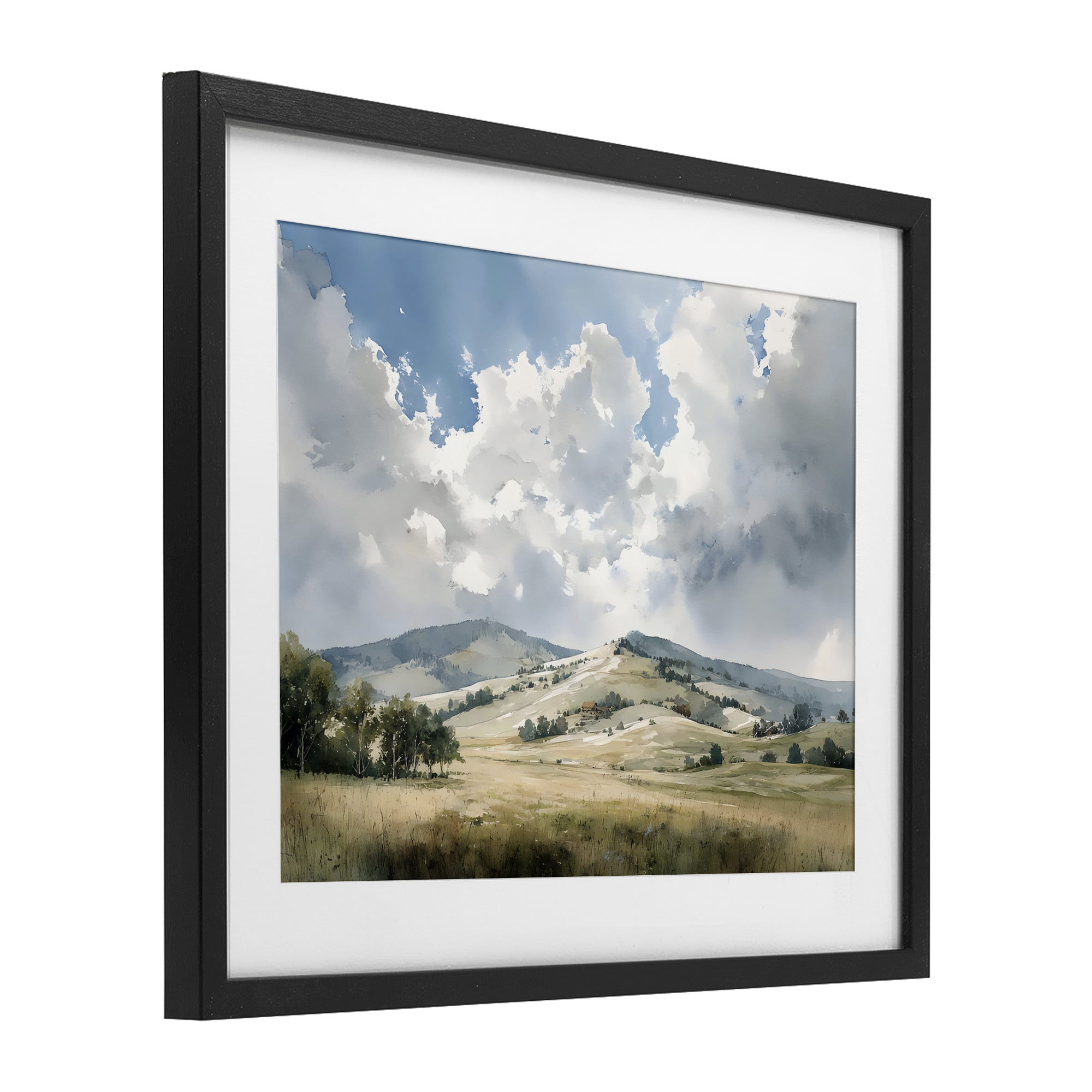 Stupell Industries Tranquil Hills Meadow Black Framed Print Under Glass, design by Franklyn Gregory