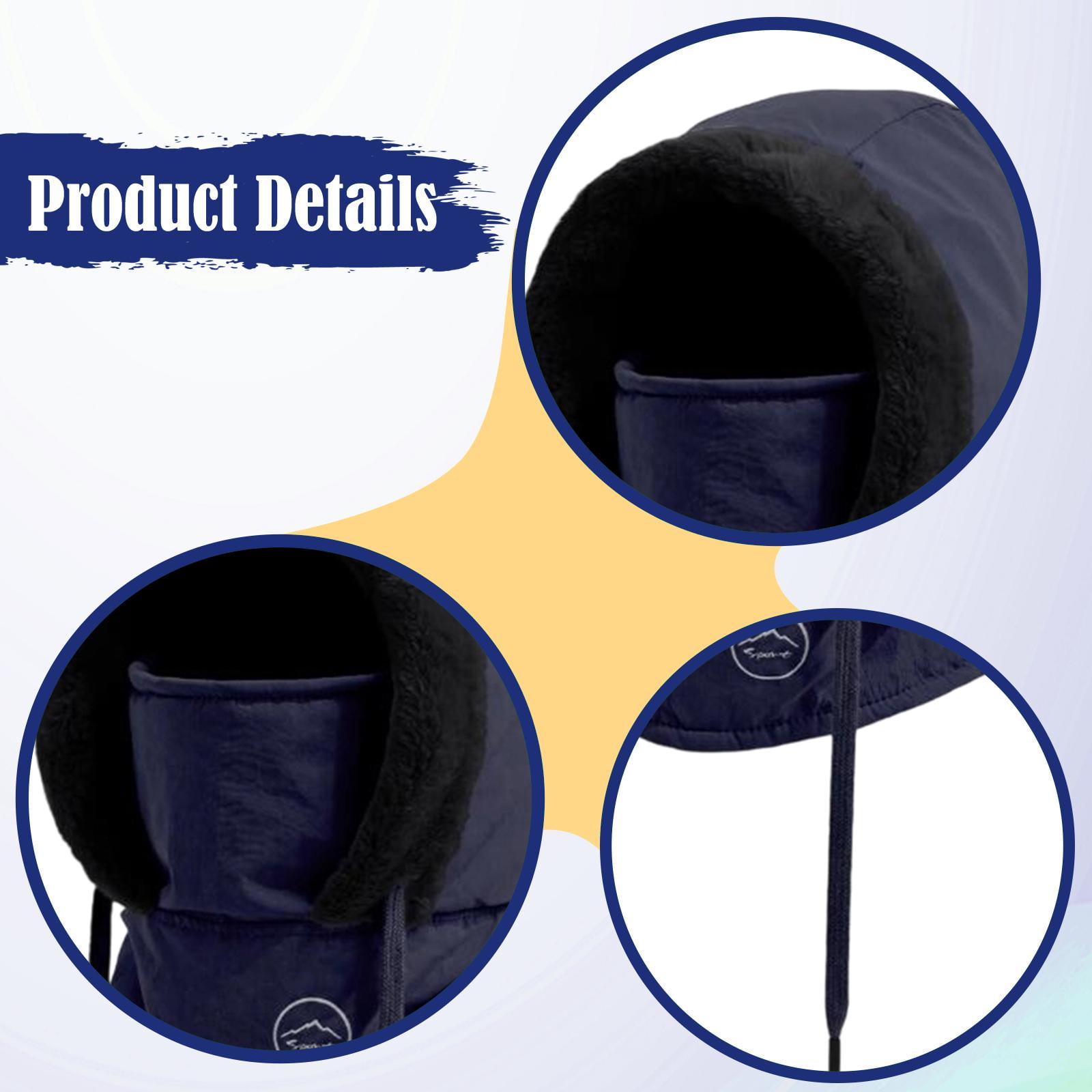 Hood Ski Mask Cycling Neck Warmer Thermal Polyester Warm Face Cover for Adult Outdoor Winter Sports