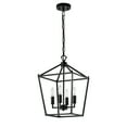 thumbnail image 2 of Warehouse of Tiffany Buelex 4 Light 12 inch Matte Black Lamp Post Lantern Style Iron Chandelier, 2 of 6