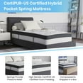 12 Inch CertiPURUS Certified Hybrid Pocket Spring Mattress, Twin