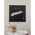 thumbnail image 2 of Blue Lake Map 24x24" Black Metal Wall Art Office Decor Gift Engraved Alaska, 2 of 2
