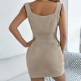 thumbnail image 5 of Gamivast Bodycon Dress for Women Sleeveless V-Neck Knit Dress Slim Fit Mini Dress Ribbed Texture Stretchy Night Out Cocktail Party Dress, 5 of 8