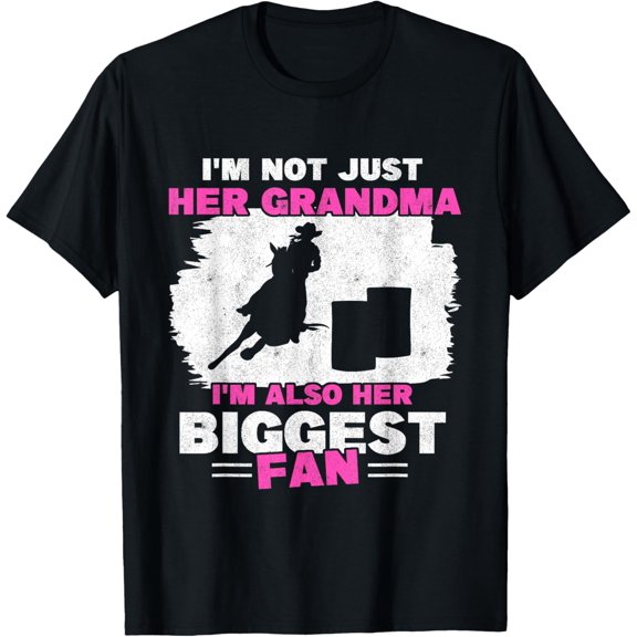 Grandma Of Barrel Racer Biggest Fan Horse Barrel Racing T-Shirt