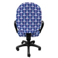 thumbnail image 3 of Abstract Office Chair Slipcover, Rhombus Look Repeating Geometrical Squares and Circles, Protective Stretch Decorative Fabric Cover, Standard Size, Violet Blue Pastel Pink, by Ambesonne, 3 of 5