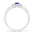 thumbnail image 2 of ANGARA Natural Classic Three Stone Tanzanite and Diamond Ring in 14K White Gold for Women (Size-4mm) | December Birthstone, Birthday, Anniversary, Jewelry Gift for Women | Natural Tanzanite Ring, 2 of 11