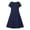 Navy, variant on CHUMUD Summer Dresses for Women Crew Neck Short Sleeve Midi Dress, Casual A-Line Button Down Dress with Pockets