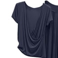 thumbnail image 5 of Wenini Women’s Solid Color Short Sleeve Casual Loungewear Set with Draped Top Loose Skirt Plus Size Pajama Set, 5 of 5