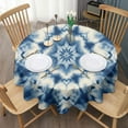 thumbnail image 3 of Indigo Tie Dye Star Round Tablecloth 60"x60",Wrinkle Wipeable Table Cloth for Kitchen Dining Room Picnic Patio Party, 3 of 6