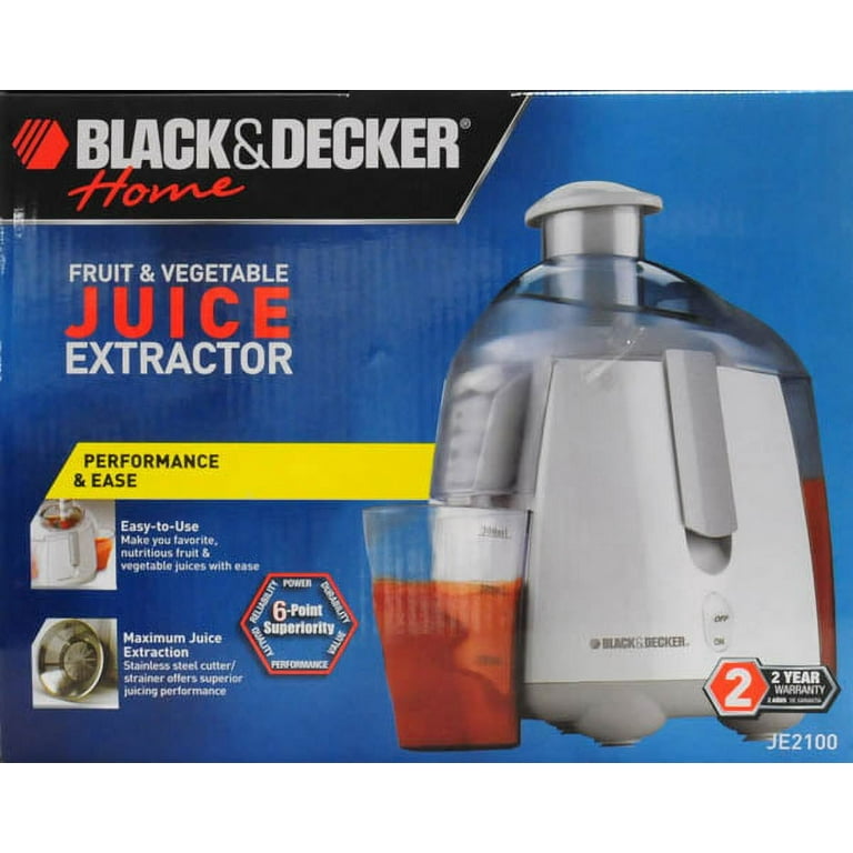 NEW BLACK+DECKER Fruit & Vegetable Juice Extractor w/ Space Saving, Black,  JE