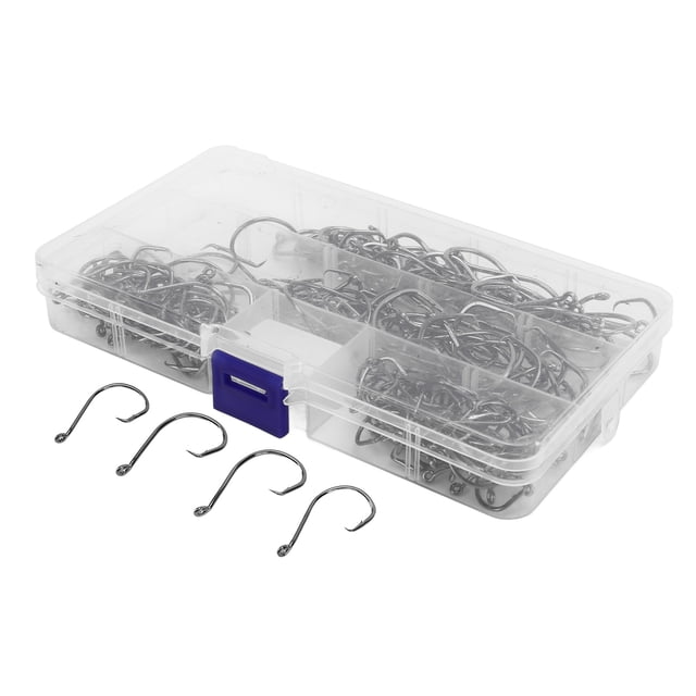 Anzuelos de pesca de pulpo, 180 piezas, anzuelos circulares de pesca con compensación de pulpo, anzuelos de pesca de acero con alto contenido de carbono, rendimiento de alta gama