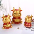 thumbnail image 2 of 1 10W Hucha de ganado, estatuilla de vaca, hucha, año del zodiaco chino, adorno de vaca buey, 2 of 5