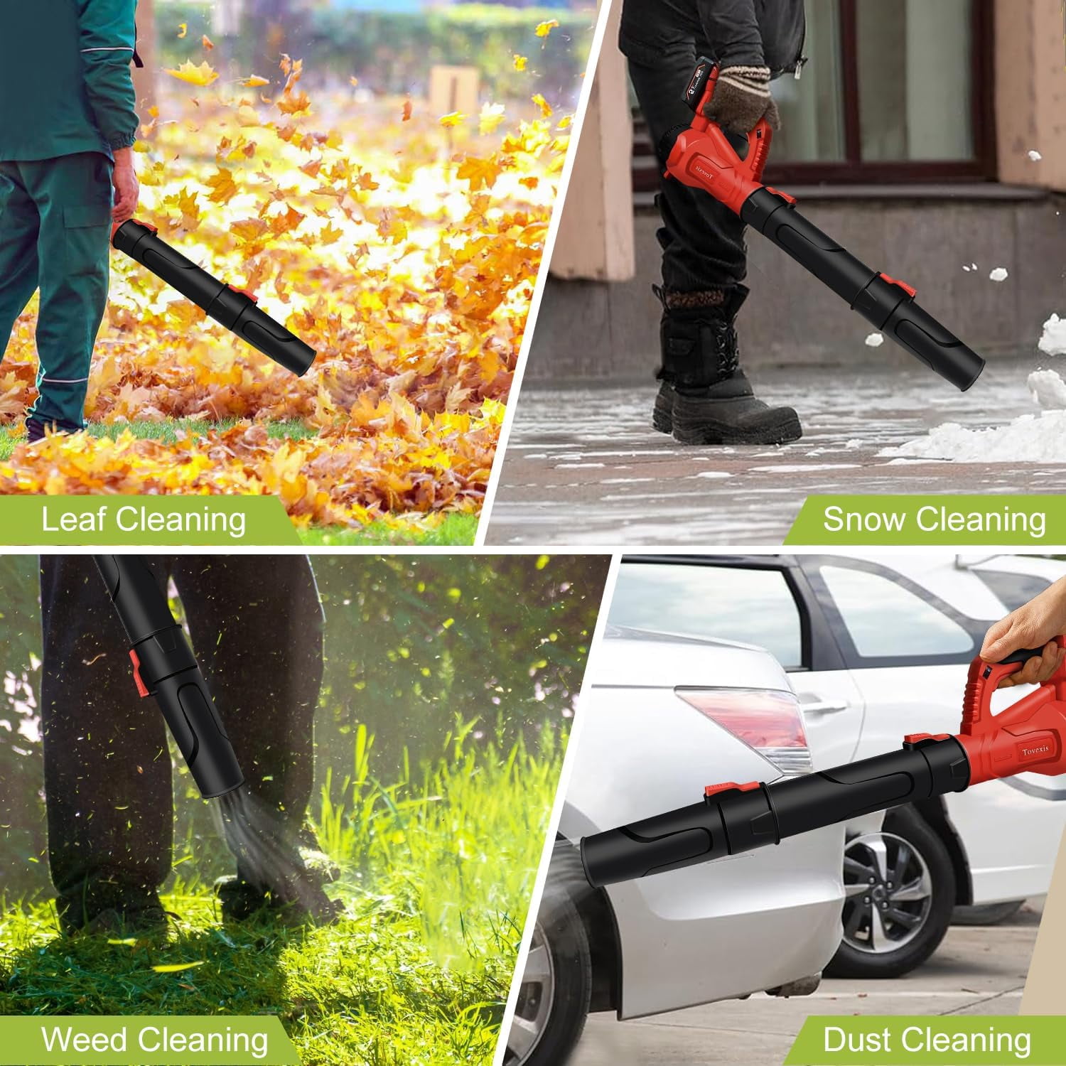 Leaf Blower Cordless for De*walt 20V Battery(No Battery) - 2 Speed Levels, Electric Brushless Cordless Handheld Blower for Town Care, Patio, Blowing Leaves and Snow