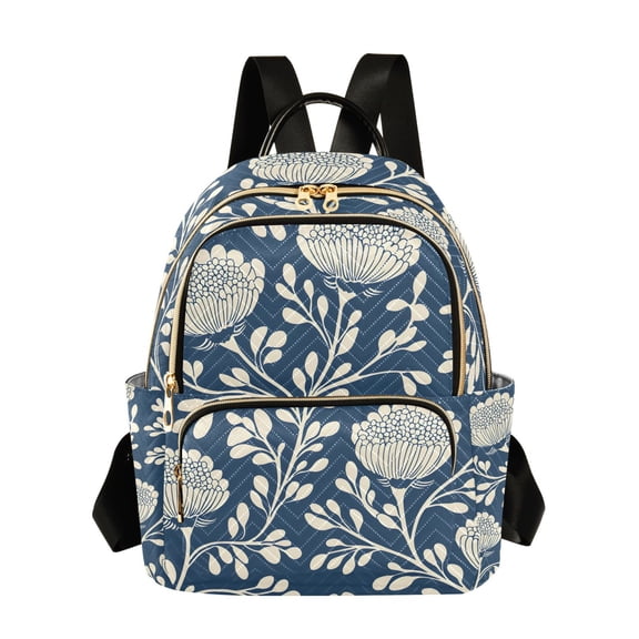 ALAZA Retro Floral Pattern Womens Travel Laptop Backpack Large Daypack Ladies Shoulder Bags S