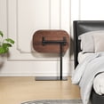 thumbnail image 4 of YUSAZENS 360° Rotatable Height Adjustable C-Shaped End Table with Slots for Sofa Bed Walnut, 4 of 7
