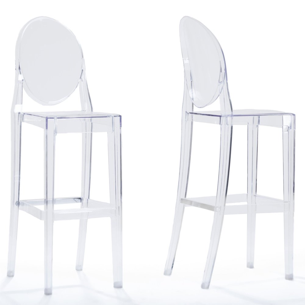 Infinity Clear Plastic Contemporary Bar Stool