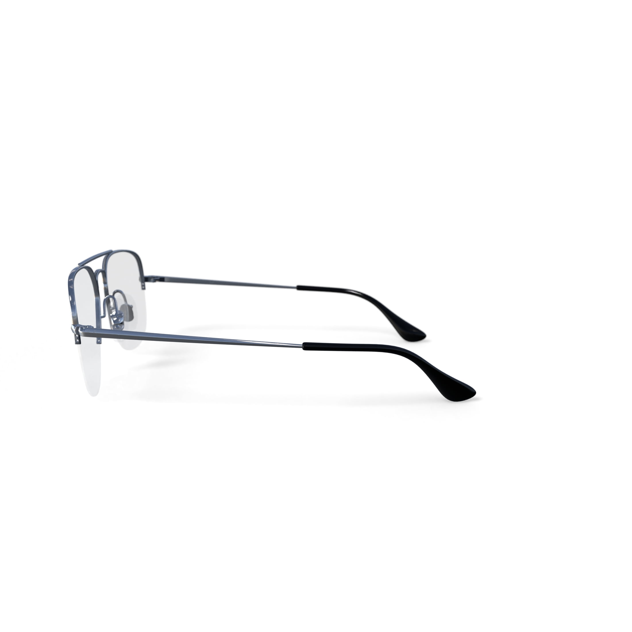Ray-Ban General Gaze Eye Glasses with Case, Silver Frames with Demo Lens, Size 56