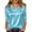 Sky Blue #128, variant on Dressy Tops for Women 3/4 Sleeve Silk Satin Blouses Business Work T Shirts Loose Fit Cowl Neck Solid Color Spring Summer Outfits 2026 Gray S
