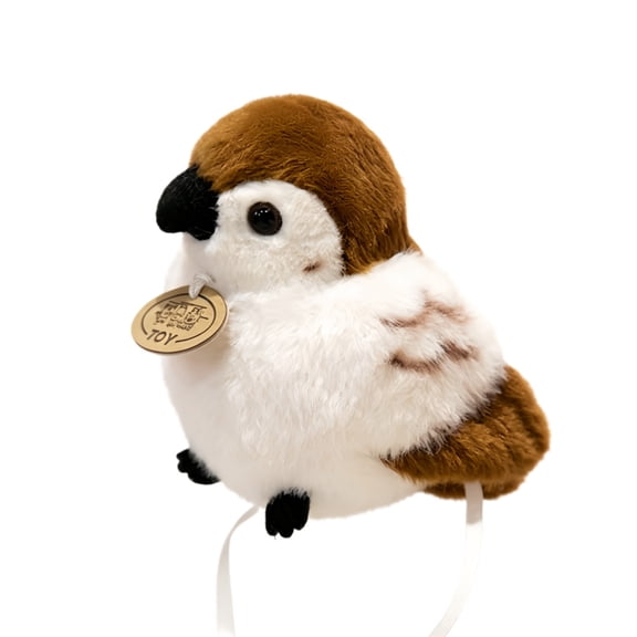 Standing Shoulder Plush Sparrow Stuffed Animal, 4.7 '' Simulation Bird Series Stuffed Toy, Creative Shoulder Decor Gift