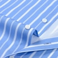 thumbnail image 3 of Mens Casual Striped Dress Shirts Stylish Long Sleeve Slim Fit Button Down Classic Shirt, Sky Blue1, Size XXXL, 3 of 7