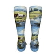 thumbnail image 6 of Honeii Pasture Cow Print Calf Socks Sports Socks Seamless Toe, Trouser Socks,Knee High Long Socks for Women and Men-One Size, 6 of 8
