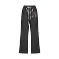thumbnail image 3 of Qulqfy Capri Women pants Black Cotton Linen Casual Baggy High Waisted Drawstring Pants Scrub Pants for Women L, 3 of 3