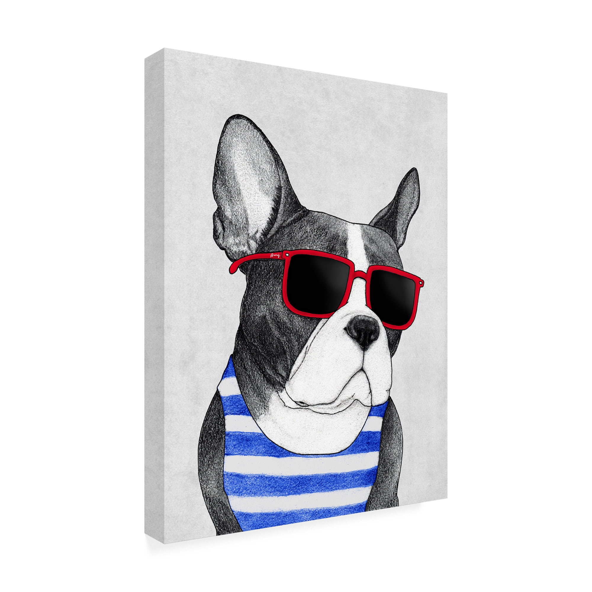 Trademark Fine Art 'Frenchie Summer Style' Canvas Art by Barruf