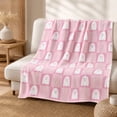 thumbnail image 4 of Fllostpr Halloween 39 x 29 in Spooky Ghost Blanket, Pink Soft Flannel Throw Blanket Decorations for Couch, Bed, Sofa & Party, 4 of 7
