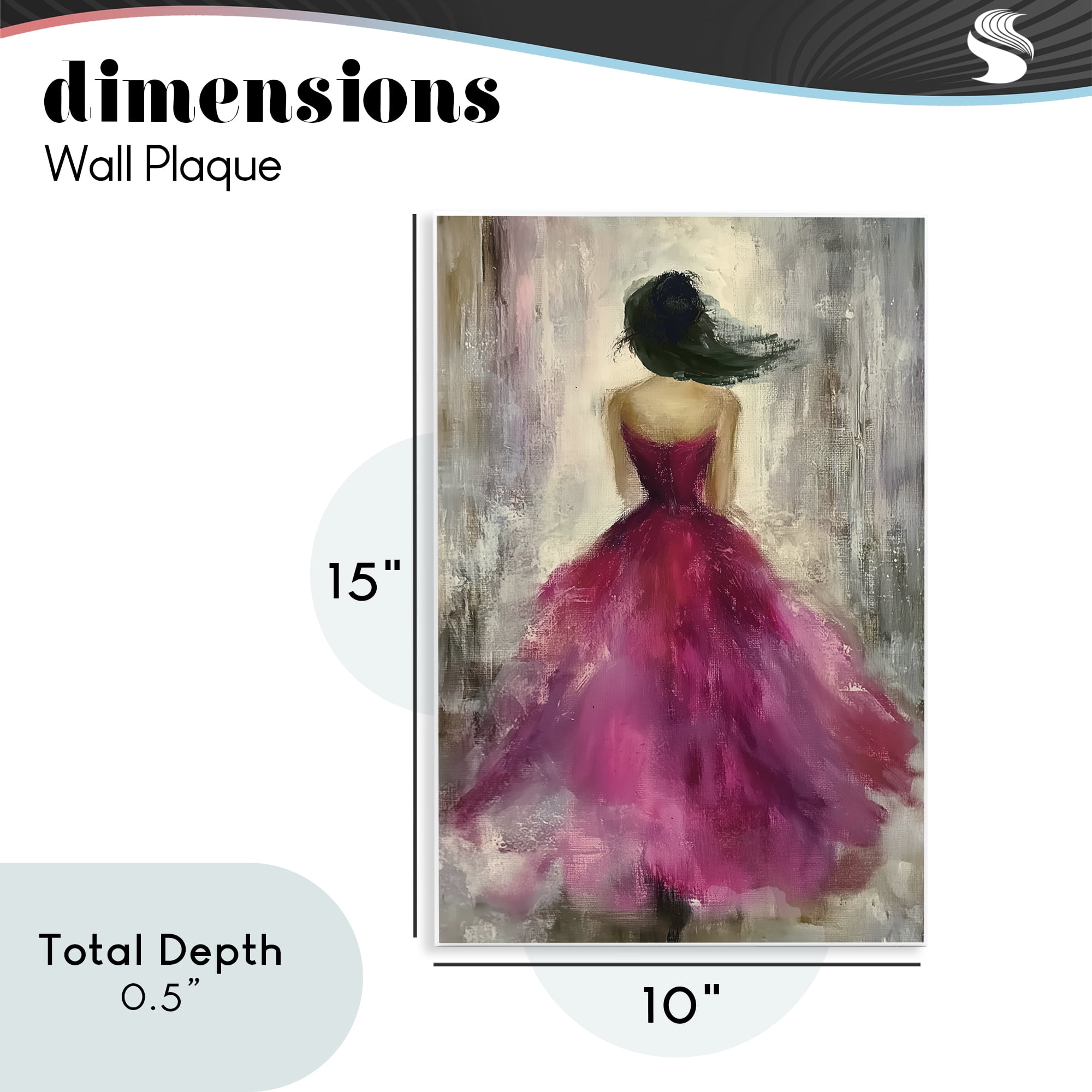 After Midnight Girl in Gown Wall Plaque Art, design by Annabelle Hall