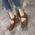 thumbnail image 6 of Anuirheih Women's Wedge Sandals Summer Closed Toe Sandal for Women Platform Dressy Wedges(Brown), 6 of 6