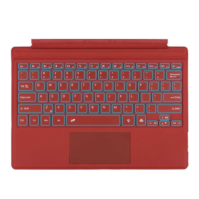 Bobbi Red 7-Color Backlit Slim Wireless Bluetooth 5.1 Keyboard with Multi-Touch Precision Touchpad, Magnetic Detachable Design for Microsoft Surface Pro 7 Plus/7/6/5/4/3 12.3-inch Tablets,