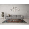 thumbnail image 3 of Ahgly Company Indoor Square Persian Light Blue Traditional Area Rugs, 8' Square, 3 of 4