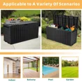 thumbnail image 5 of 75 Gallon Outdoor Storage Box, Enyopro Patio Cushion Storage Box, All-Weather Deck Box on Wheels, Outdoor Storage Container with Lockable Lid for Pillows, Pool Equipment and Garden Tools, Black, 5 of 7