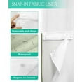 thumbnail image 3 of No Hook Shower Curtain with Snap in Liner, Ombre Abstract Gradient Light Sage Green Hotel Shower Curtains for Bathroom, Washable Shower Curtain Liner Set with Mesh Top Window, 54"x78", 3 of 6