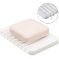 thumbnail image 4 of Silicone Soap Dish for Shower, Bar Soap Holder, Soap Saver with Drainer, Soap Tray for Bathroom Kitchen, Self-draining Waterfall, Easy Cleaning (Pack of 3) (White), 4 of 5