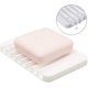 thumbnail image 4 of Silicone Soap Dish for Shower, Bar Soap Holder, Soap Saver with Drainer, Soap Tray for Bathroom Kitchen, Self-draining Waterfall, Easy Cleaning (Pack of 3) (White), 4 of 5